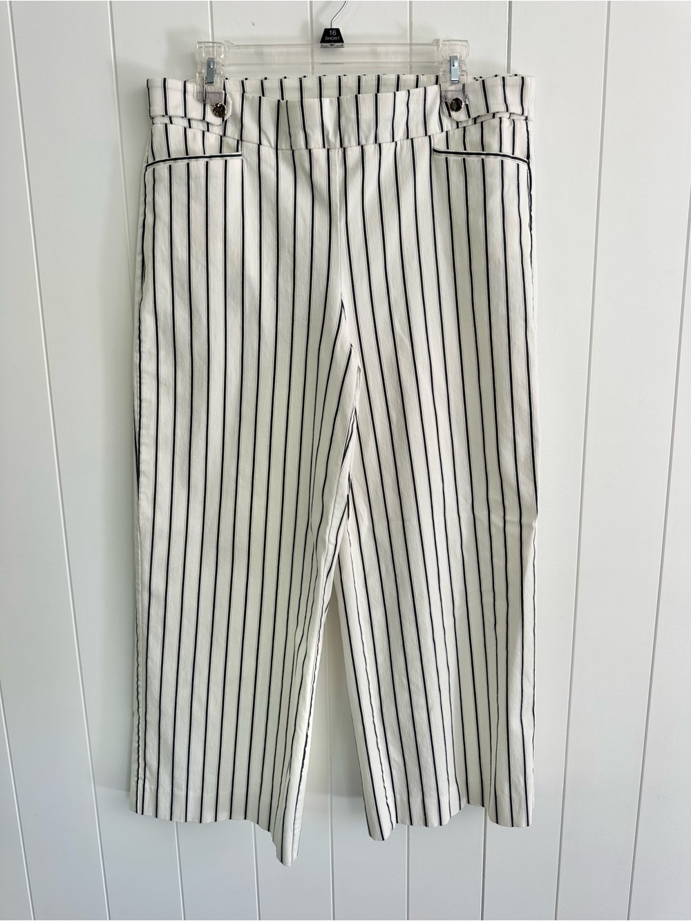 Chico’s So Slimming 180 Brigitte Double Stripe Wide Leg Cropped Pants